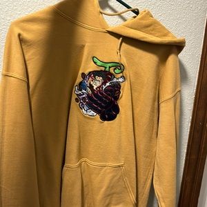 One piece embroidered hoodie
